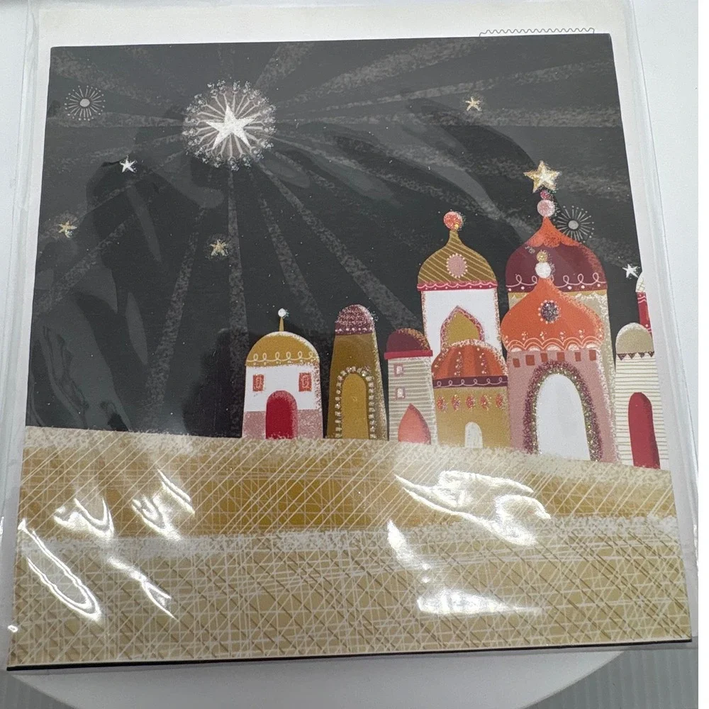 3 Up With Paper Treasures Pop‎ Up Greeting Card Set Christmas Nativity Door Bird